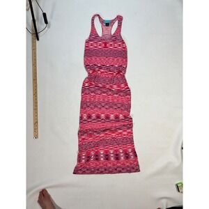 Stacia XS Pink Patterned Bamboo Blend Maxi Dress Sleeveless Casual Summer‎